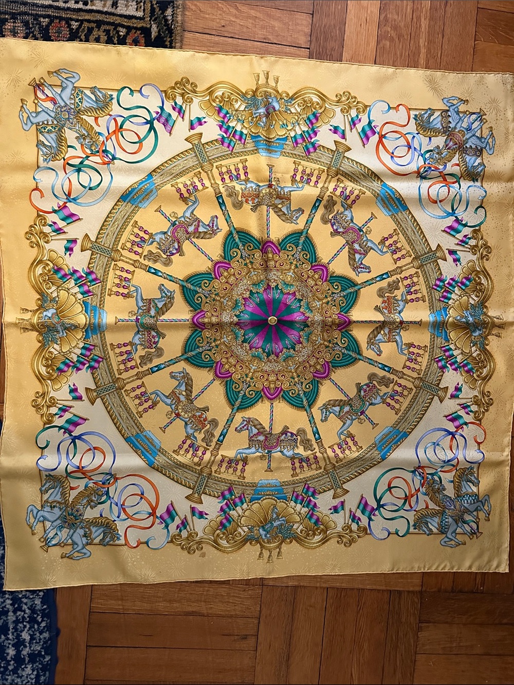 RARE Hermès "Luna Park" Jacquard Silk Scarf 90 — Joachim Metz + BOX